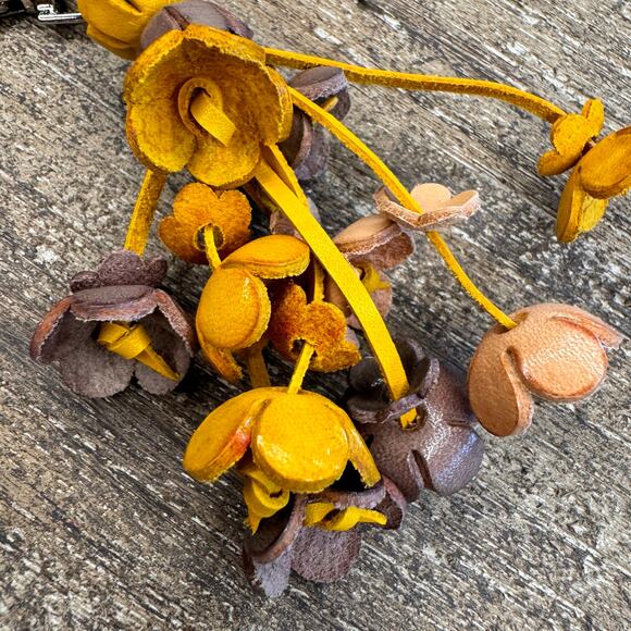 Leather Flower Purse Charm Genuine Leather Bag Charm NEW FAST SHIP - Picture 6 of 6